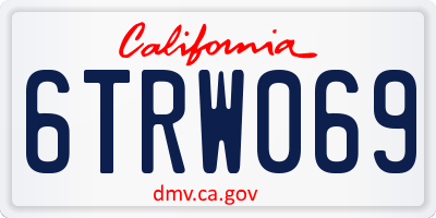 CA license plate 6TRW069