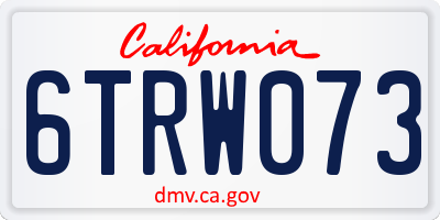 CA license plate 6TRW073