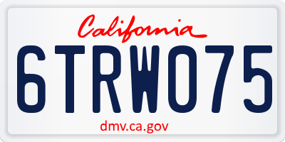 CA license plate 6TRW075