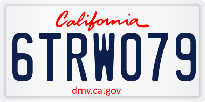 CA license plate 6TRW079