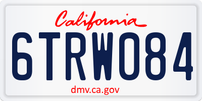 CA license plate 6TRW084