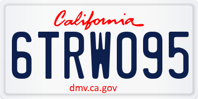 CA license plate 6TRW095