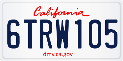 CA license plate 6TRW105