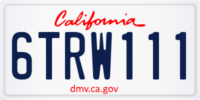 CA license plate 6TRW111