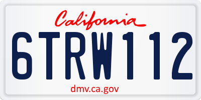 CA license plate 6TRW112