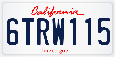 CA license plate 6TRW115