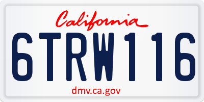 CA license plate 6TRW116