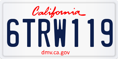 CA license plate 6TRW119