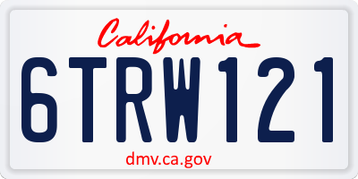 CA license plate 6TRW121