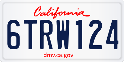 CA license plate 6TRW124