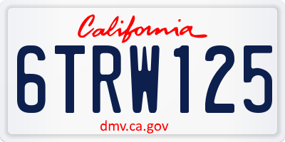 CA license plate 6TRW125