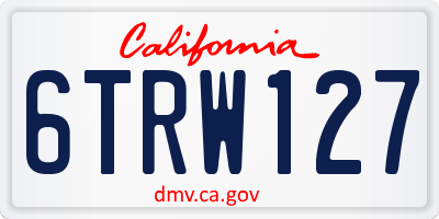 CA license plate 6TRW127