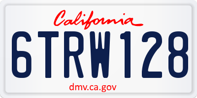 CA license plate 6TRW128