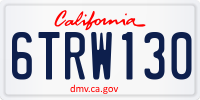 CA license plate 6TRW130