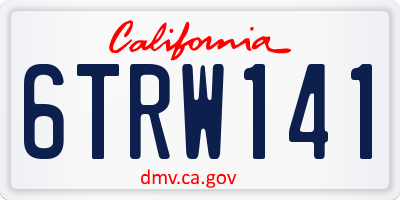 CA license plate 6TRW141