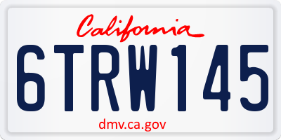 CA license plate 6TRW145