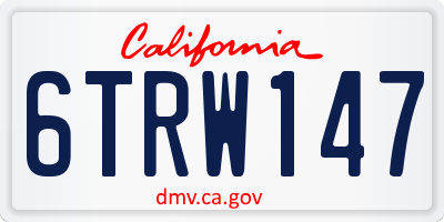 CA license plate 6TRW147