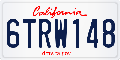 CA license plate 6TRW148