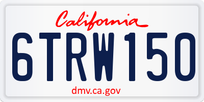 CA license plate 6TRW150