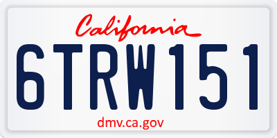 CA license plate 6TRW151