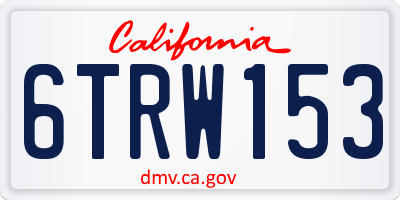 CA license plate 6TRW153