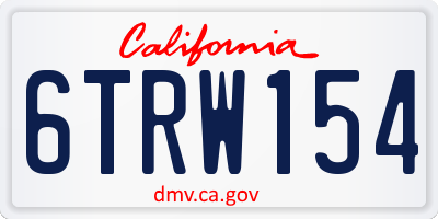 CA license plate 6TRW154