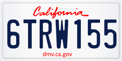 CA license plate 6TRW155