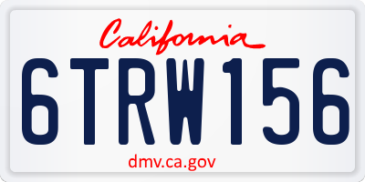 CA license plate 6TRW156