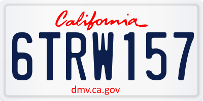 CA license plate 6TRW157