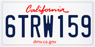 CA license plate 6TRW159