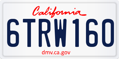 CA license plate 6TRW160