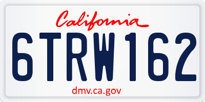 CA license plate 6TRW162