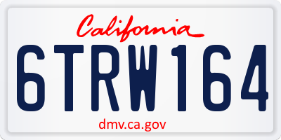 CA license plate 6TRW164