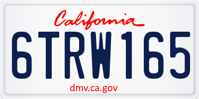 CA license plate 6TRW165