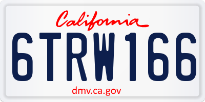 CA license plate 6TRW166