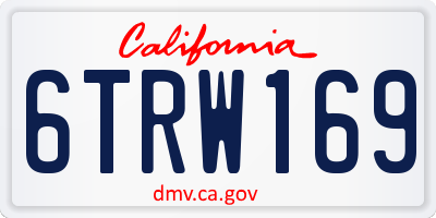 CA license plate 6TRW169