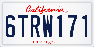 CA license plate 6TRW171