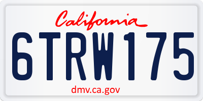 CA license plate 6TRW175