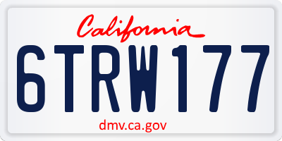 CA license plate 6TRW177