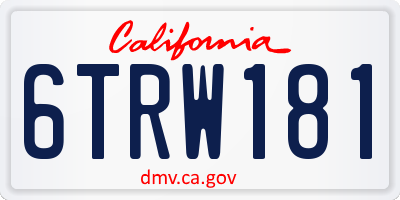 CA license plate 6TRW181