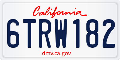 CA license plate 6TRW182