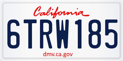 CA license plate 6TRW185