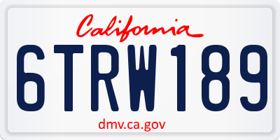 CA license plate 6TRW189