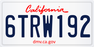 CA license plate 6TRW192