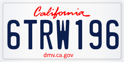 CA license plate 6TRW196