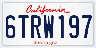 CA license plate 6TRW197