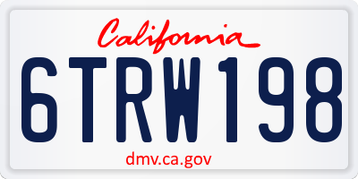 CA license plate 6TRW198