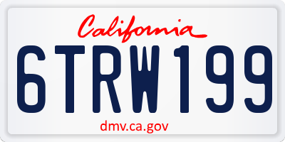 CA license plate 6TRW199