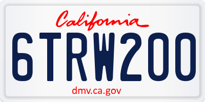 CA license plate 6TRW200