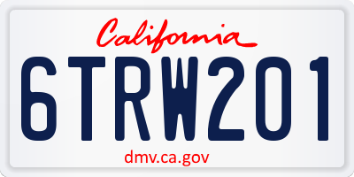 CA license plate 6TRW201